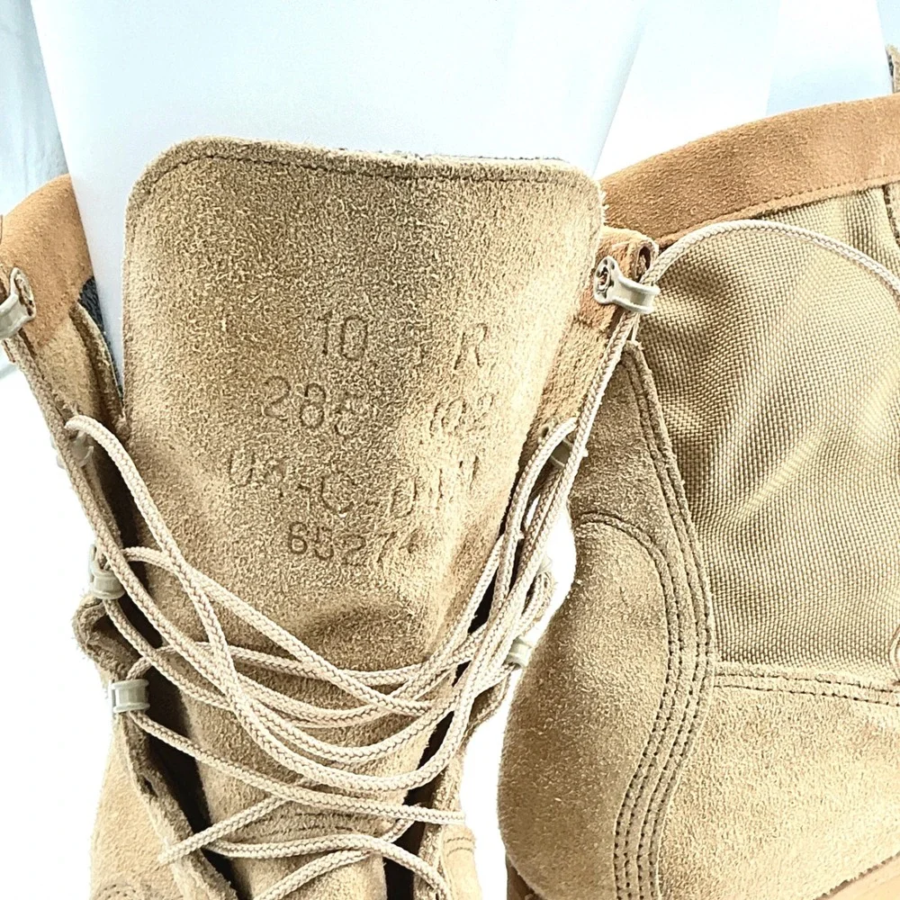 Wellco Mens Size 10.5 R Combat Boots Tan Suede USMC Military Tactical